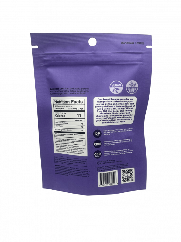 Haygood Farms Sweet Dreams: CBN & Delta 9 THC Live Resin Gummies – Indica - Mixed Berry
