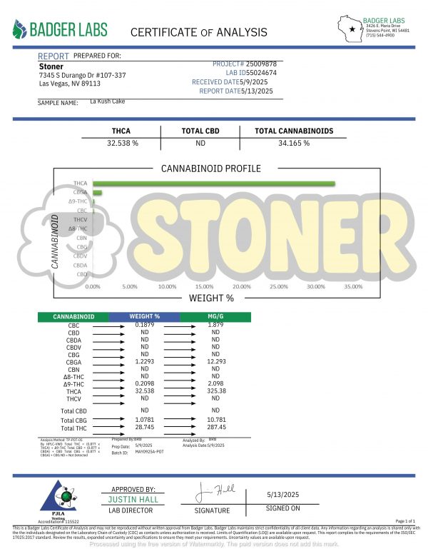 Stoner LA Kush Cake THCA Flower - Stoner Premium