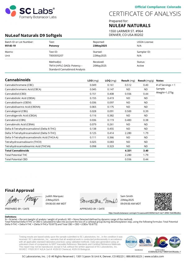NuLeaf Naturals Delta 9 THC Oil