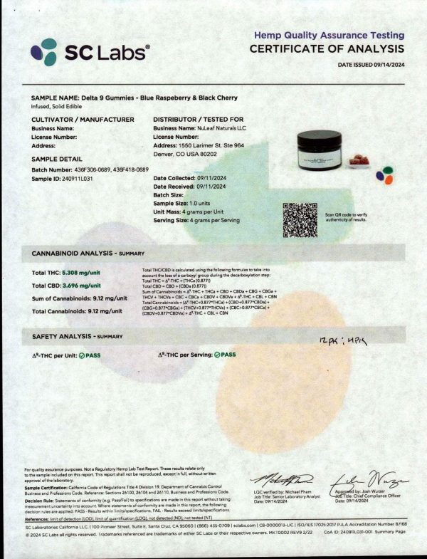 NuLeaf Naturals THC: 4ct Mylar