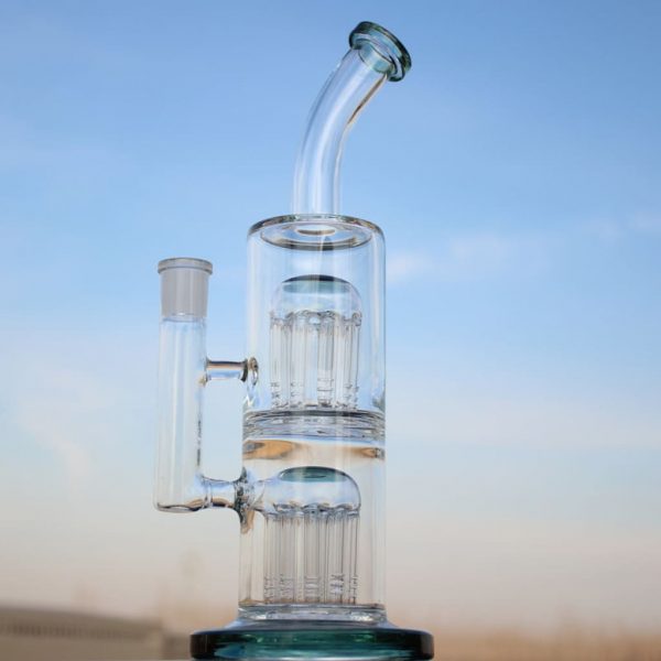 Scientific Style Glass Bong with Smooth Smoke and Dual Arm Percolators