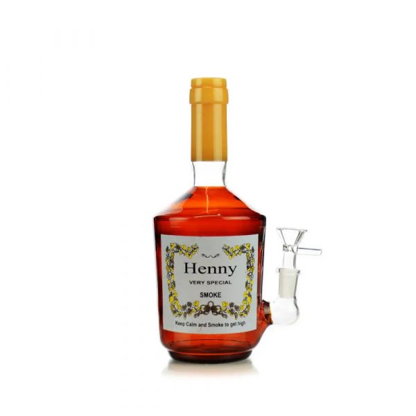 Henny Liquor Bottle 10" Bong - Unique Glass Water Pipe, 14mm