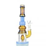 Water Pipe Bubble Trap Art with M9 Perc for Smooth Hits