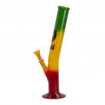 Rasta Colored Glass Water Pipe with Lion Design