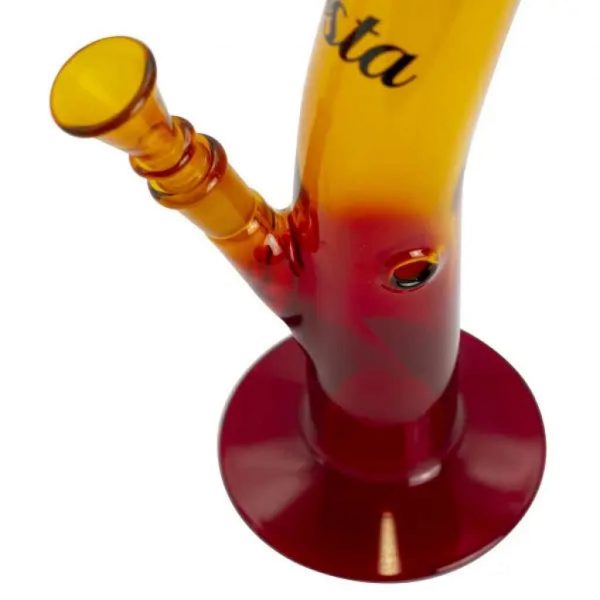 Rasta Colored Glass Water Pipe with Lion Design