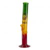 Rasta Colored Glass Water Pipe with Lion Design