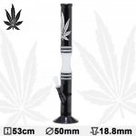 Sleek 20.5-inch Glass Water Pipe with Black and White Design