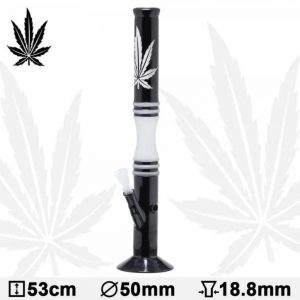 Sleek 20.5-inch Glass Water Pipe with Black and White Design