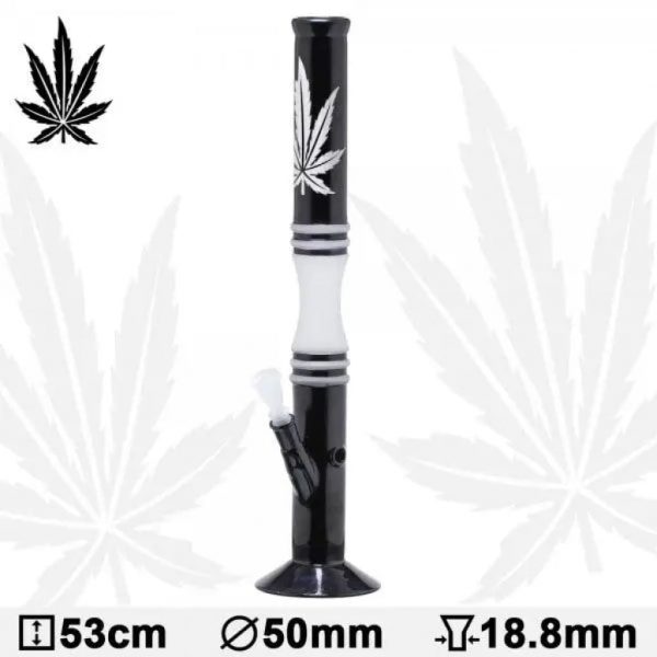 Sleek 20.5-inch Glass Water Pipe with Black and White Design