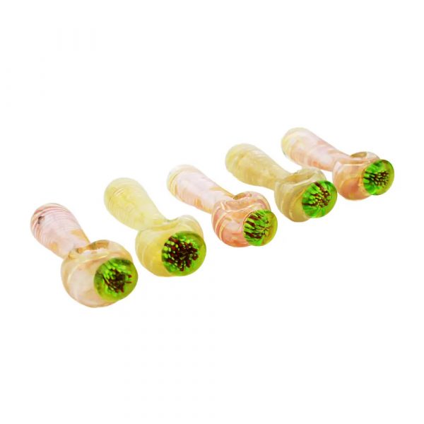 Hand Pipe Spoon with Swirling Silver Fumes Glass Design
