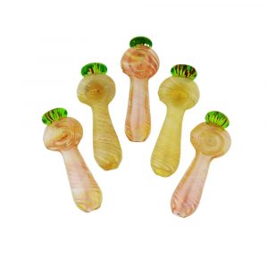 Hand Pipe Spoon with Swirling Silver Fumes Glass Design