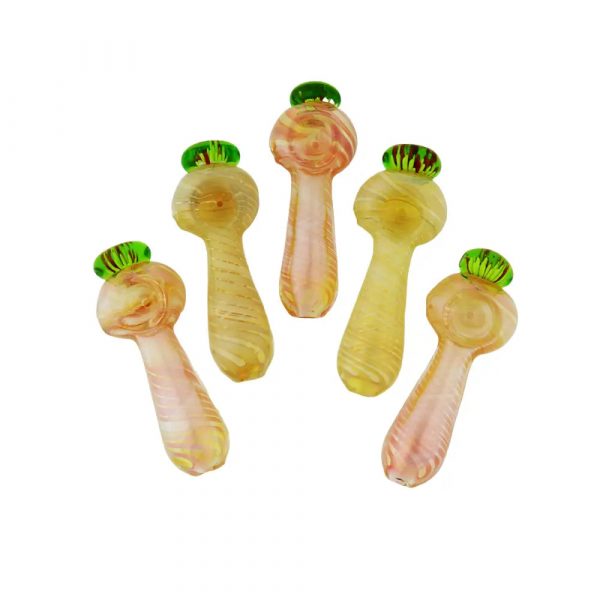 Hand Pipe Spoon with Swirling Silver Fumes Glass Design