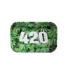 420 Leaves Small Rolling Tray for Herbs 10x7 Inches