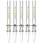 Vortex Twist Quartz Dab Straw With Spin Pearl Beads