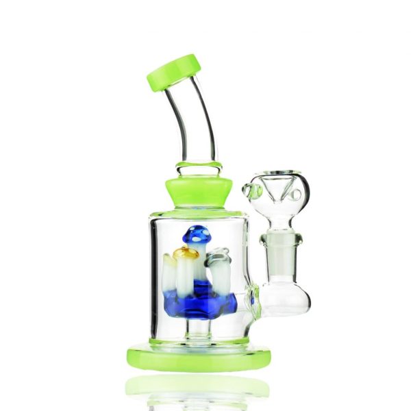 Slime Color Water Pipe with Mushroom Shower and 14mm Male Bowl