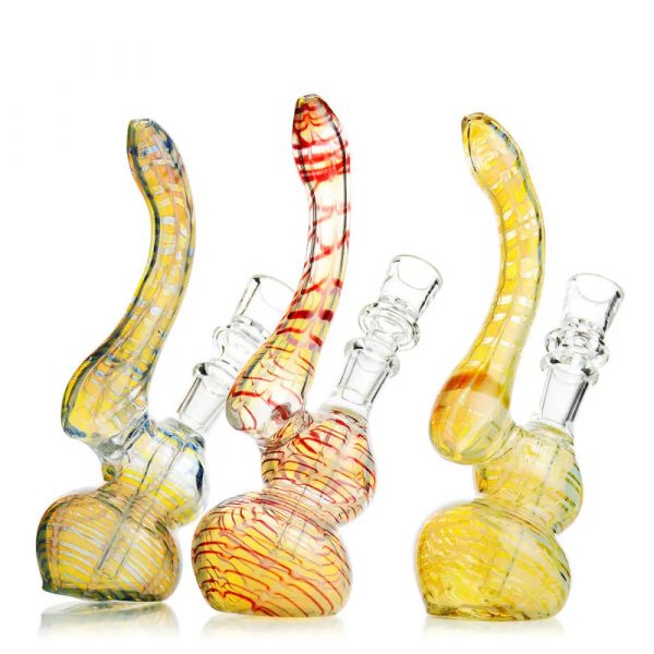 7" Fancy Zig Zag Bubbler with 14mm Male Bowl - Grams