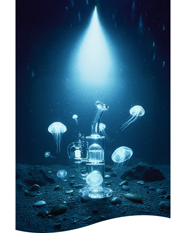 Hue - Jellyfish Bong Clear - 13"