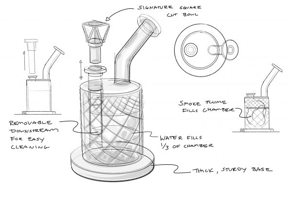 Twenties Collection Bong | Cobalt