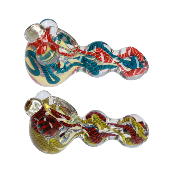 Twisty Color Marble Spoon Pipe - 4.5 in.