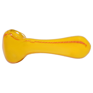 DHC Frit Glass with Rasta Line Spoon Pipe - 4.5 in.