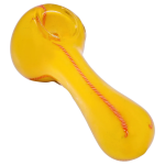 DHC Frit Glass with Rasta Line Spoon Pipe - 4.5 in.