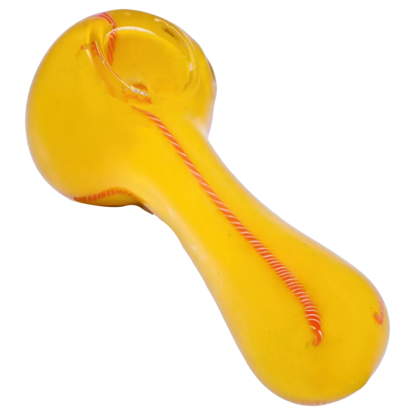 DHC Frit Glass with Rasta Line Spoon Pipe - 4.5 in.