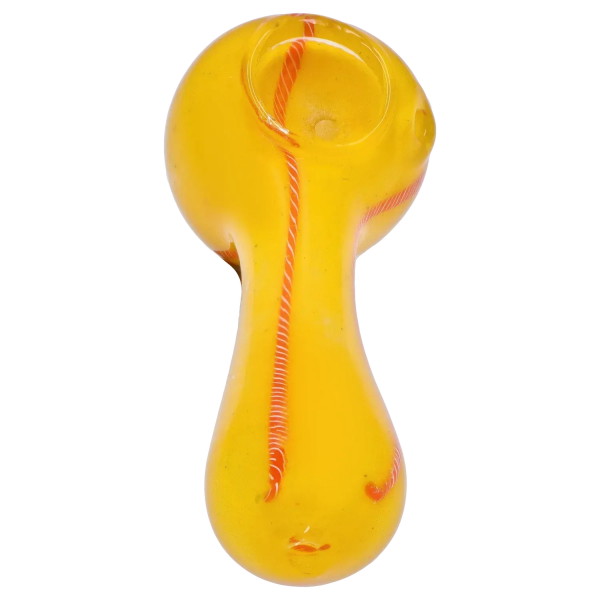 DHC Frit Glass with Rasta Line Spoon Pipe - 4.5 in.