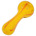 DHC Frit Glass with Rasta Line Spoon Pipe - 4.5 in.