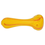 DHC Frit Glass with Rasta Line Spoon Pipe - 4.5 in.