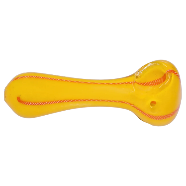 DHC Frit Glass with Rasta Line Spoon Pipe - 4.5 in.