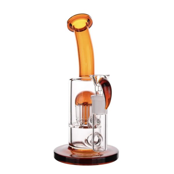 DHC Bent Neck Color Tree Perc Bong - 8 in.