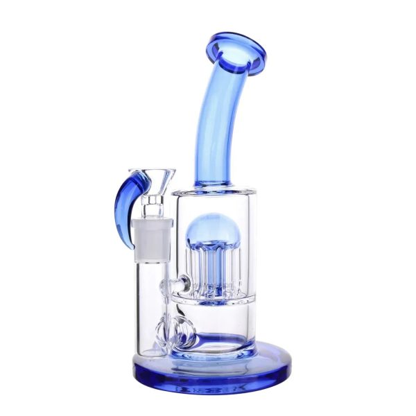DHC Bent Neck Color Tree Perc Bong - 8 in.