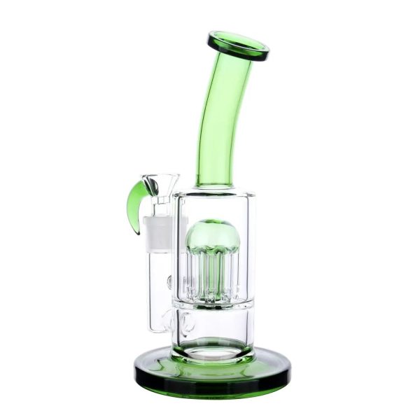 DHC Bent Neck Color Tree Perc Bong - 8 in.
