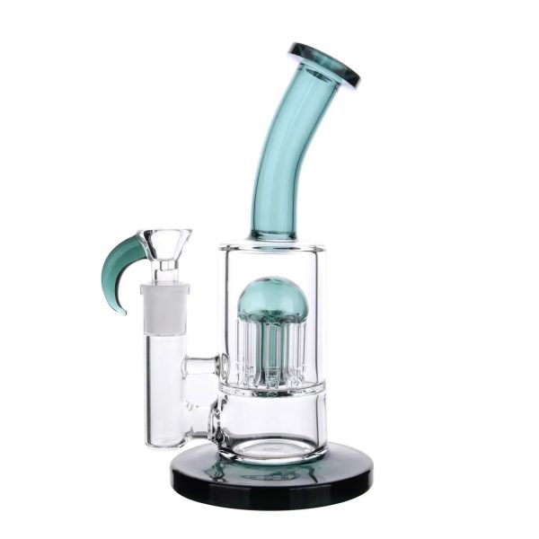 DHC Bent Neck Color Tree Perc Bong - 8 in.