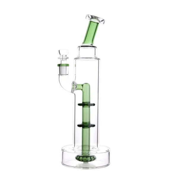 DHC Bent Neck with Perc Tall Bubbler Bong - 11 in.