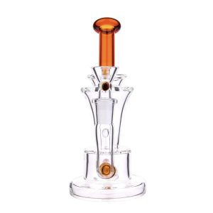 DHC Bent Neck with Colored Inline Perc Bong - 6.7 in.