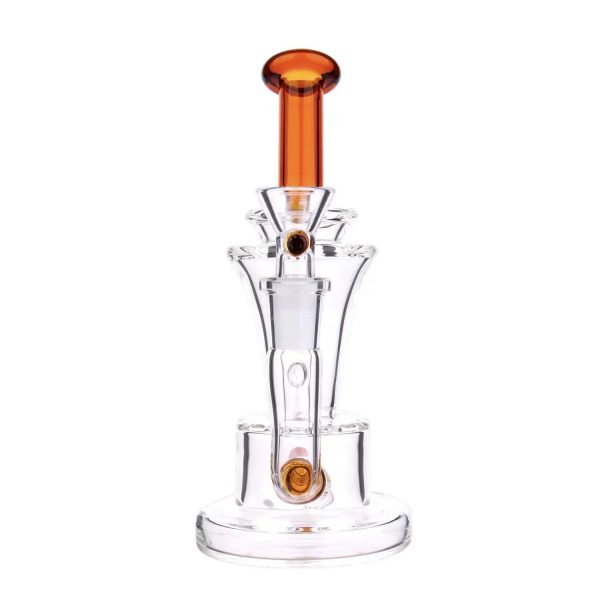 DHC Bent Neck with Colored Inline Perc Bong - 6.7 in.
