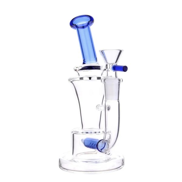 DHC Bent Neck with Colored Inline Perc Bong - 6.7 in.