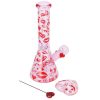Pulsar Valentine's XOXO Glass Beaker Water Pipe & Hand Pipe Set - 10" / 14mm F