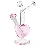 Pulsar Double Kiss Heart Glass Water Pipe - 11" / 14mm F