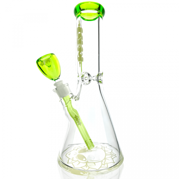 AFM Glass Chubbi Beaker Clear Colored Lip Beaker Bong Bundle