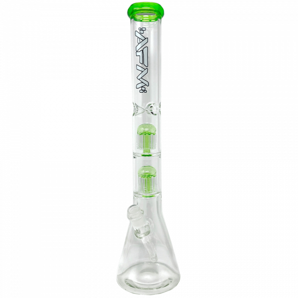 18" AFM Hitter Double Arm Perc 5mm Glass Beaker Bong