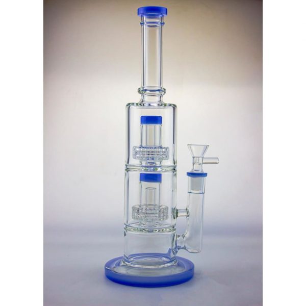 Dual Matrix Percolators Glass Water Pipe for Smooth Hits