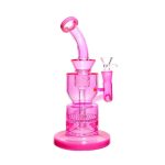Neon Beaker with Showerhead Percolator and Thick Base Bong