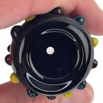 Handmade Black Balls Glass Bowl with Worked Glass Design