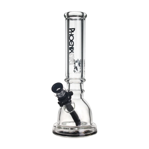 Green Flower Phoenix Star 7Mm Glass 12 Inches Beaker Bong With Wide Base