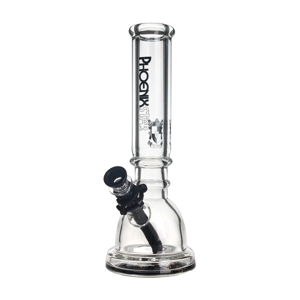 Green Flower Phoenix Star 7Mm Glass 12 Inches Beaker Bong With Wide Base
