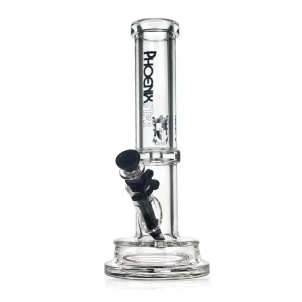 Green Flower Phoenix Star 7Mm Tube Bong With Thick Base 12 Inch
