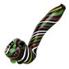 Rasta Candy Cane Glass Swirl Hand Pipe - 5.5borosilicate