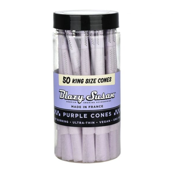 Blazy Susan Purple Pre-rolled Cones - 50 Ultra Thin Papers - 1 1/4"
